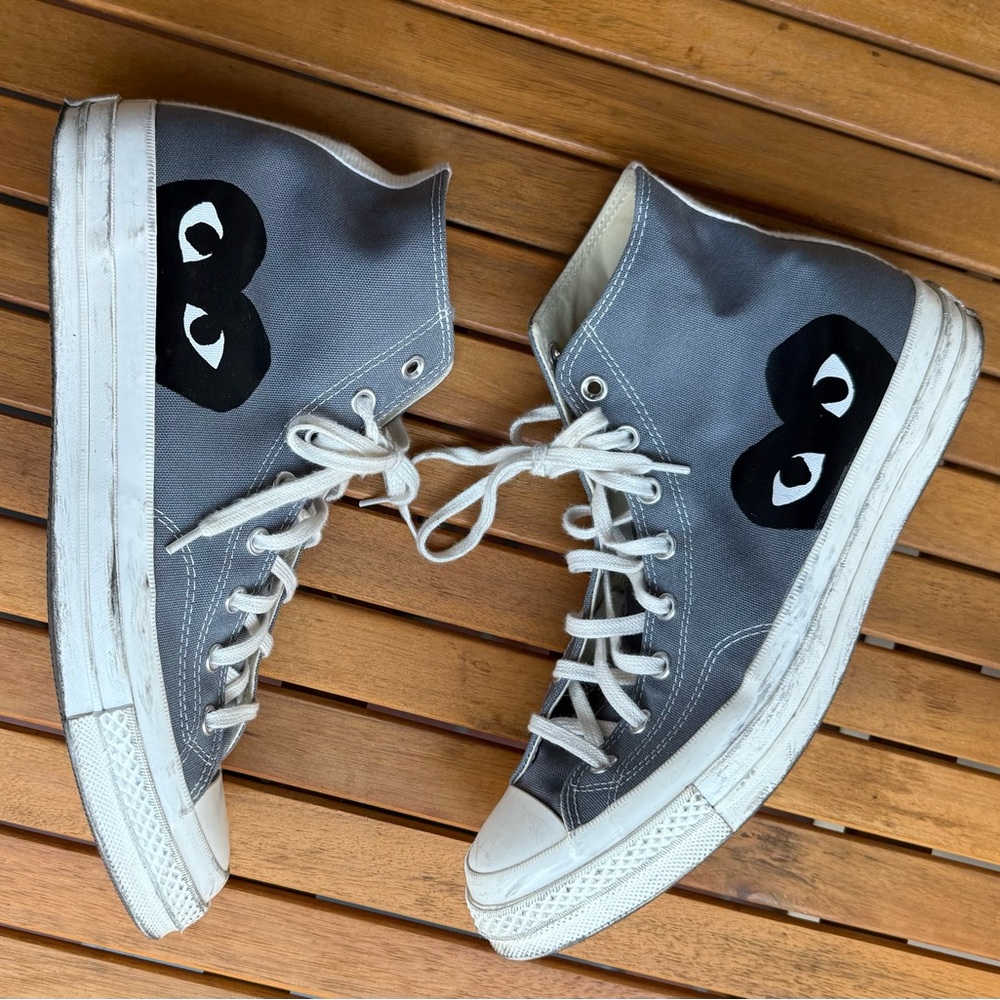 Converse X Comme des Garcons PLAY Gray High-Top Sneakers